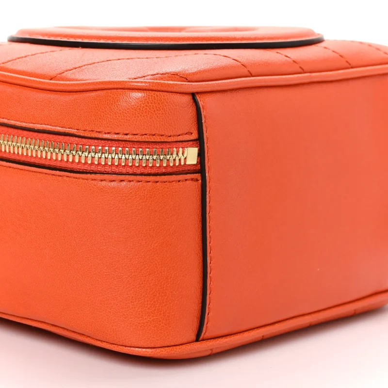GUCCI SMALL DIAGONAL STITCHED BLONDIE SHOULDER BAG ORANGE CALFSKIN LEATHER GOLD HARDWARE - Image 5