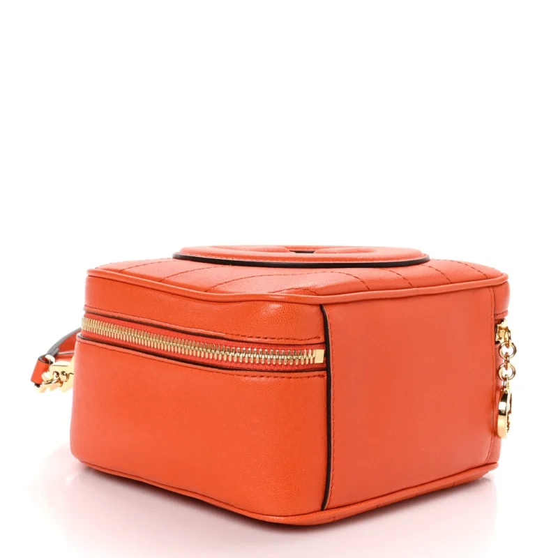 GUCCI SMALL DIAGONAL STITCHED BLONDIE SHOULDER BAG ORANGE CALFSKIN LEATHER GOLD HARDWARE - Image 6