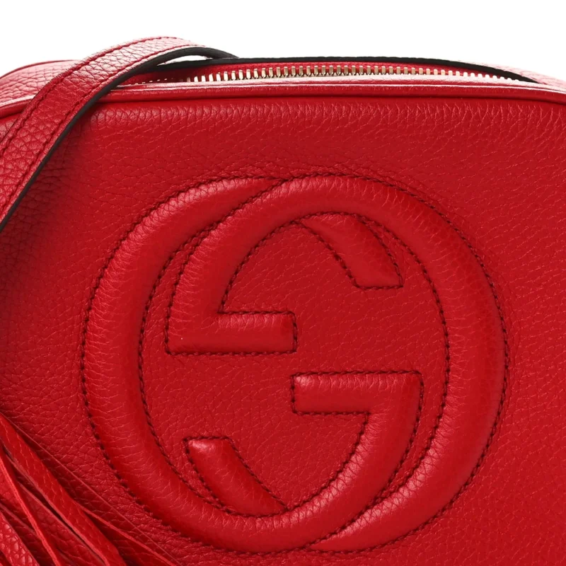 GUCCI SMALL SOHO DISCO BAG TABASCO RED PEBBLED CALFSKIN LEATHER - Image 8