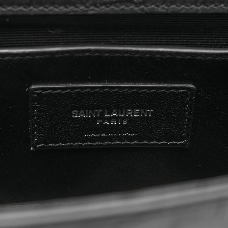SAINT LAURENT MEDIUM KATE TASSEL SATCHEL BLACK EMBOSSED CLASSIC MONOGRAM CALFSKIN & CROCODILE LEATHER SILVER HARDWARE - Image 2