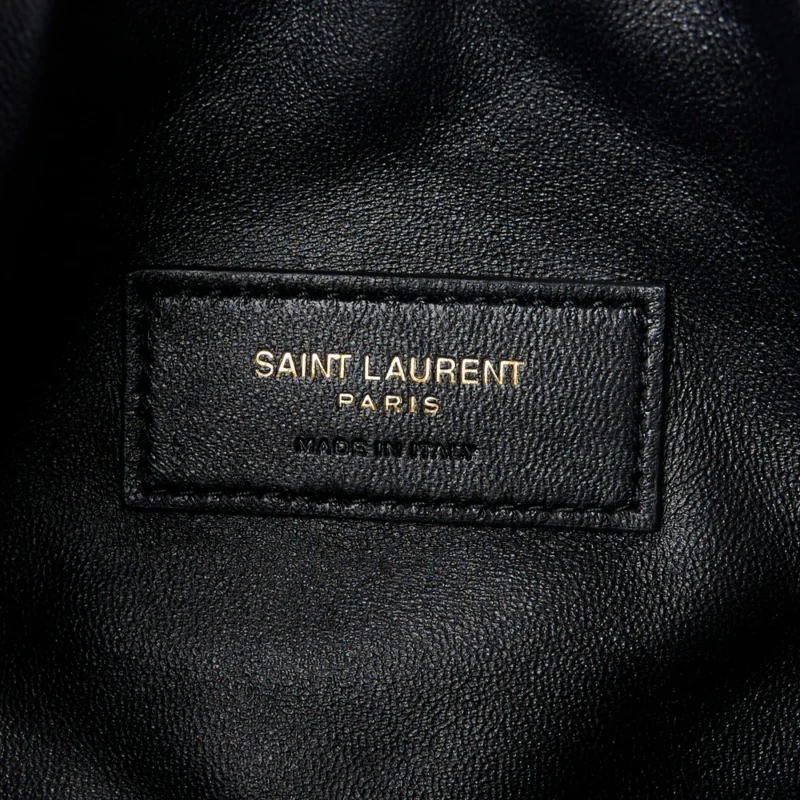 SAINT LAURENT MINI GABY ZIPPED POUCH BLACK QUILTED LAMBSKIN LEATHER AGED GOLD HARDWARE - Image 2