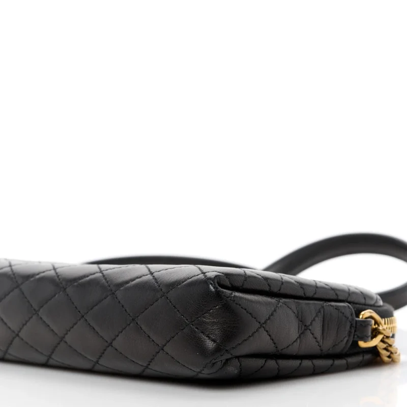 SAINT LAURENT MINI GABY ZIPPED POUCH BLACK QUILTED LAMBSKIN LEATHER AGED GOLD HARDWARE - Image 5