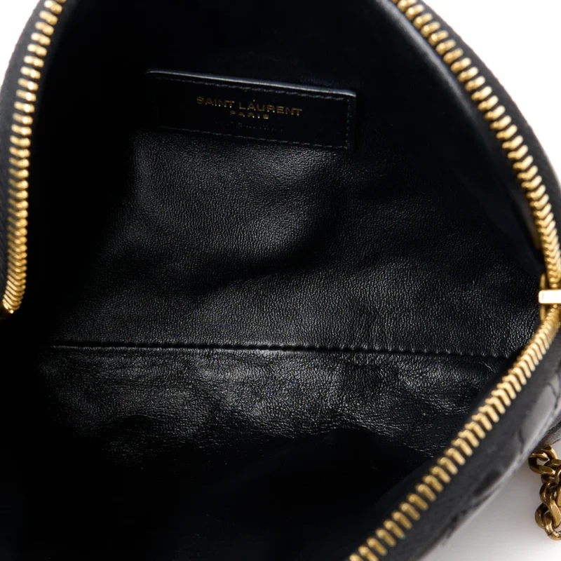 SAINT LAURENT MINI GABY ZIPPED POUCH BLACK QUILTED LAMBSKIN LEATHER AGED GOLD HARDWARE - Image 7