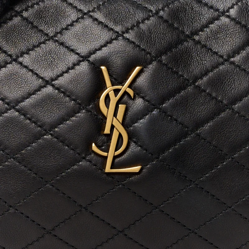 SAINT LAURENT MINI GABY ZIPPED POUCH BLACK QUILTED LAMBSKIN LEATHER AGED GOLD HARDWARE - Image 8