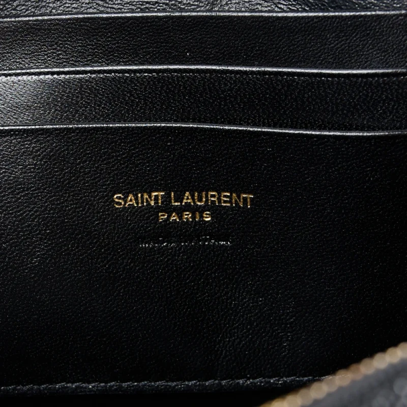 SAINT LAURENT MINI LOU CAMERA BAG BLACK MONOGRAM GRAIN DE POUDRE MATELASSE LEATHER GOLD HARDWARE - Image 2
