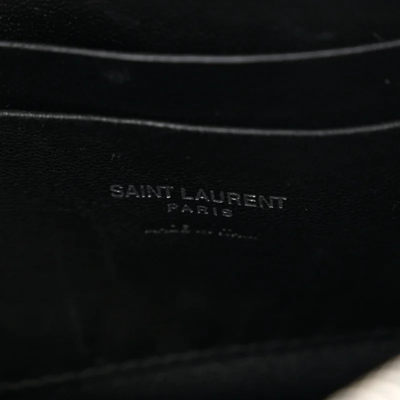 SAINT LAURENT MINI LOU CAMERA BAG BLACK MONOGRAM GRAIN DE POUDRE MATELASSE LEATHER SILVER HARDWARE - Image 2