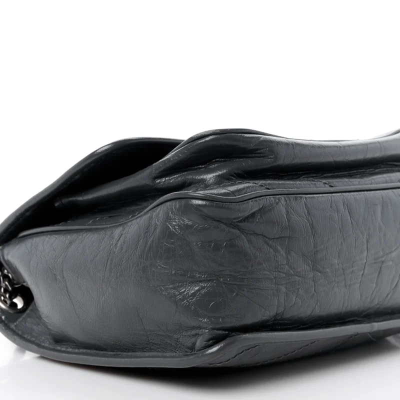 SAINT LAURENT MEDIUM NIKI CHAIN SATCHEL STORM CRINKLED MONOGRAM CALFSKIN MATELASSE LEATHER - Image 4