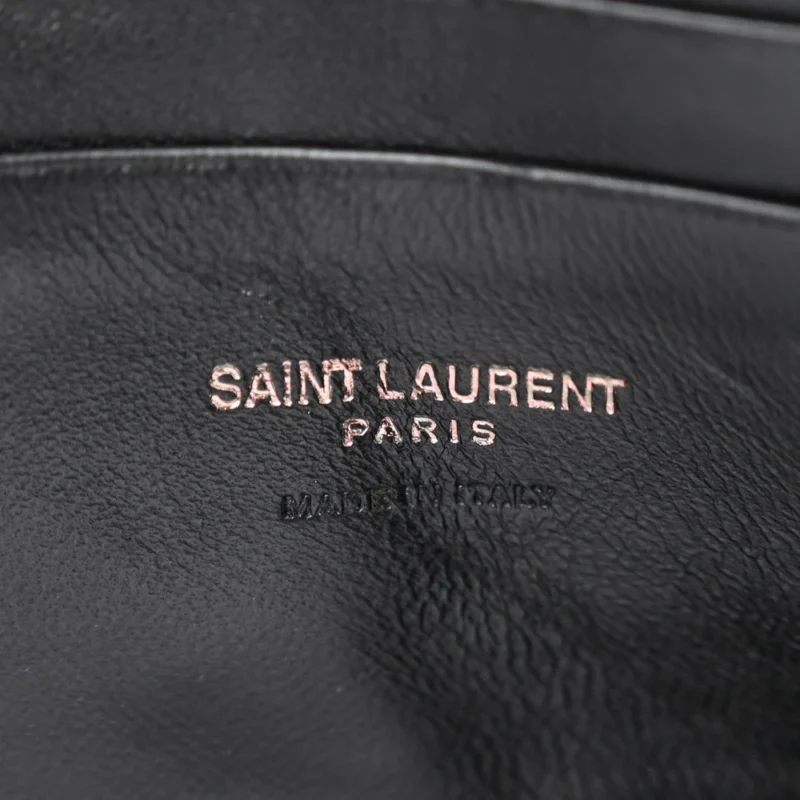 SAINT LAURENT MINI LOU CAMERA BAG BLACK MONOCHROME MONOGRAM CALFSKIN MATELASSE LEATHER BLACK HARDWARE - Image 2