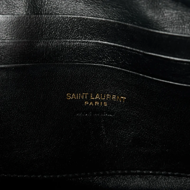 SAINT LAURENT MINI LOU CAMERA BAG DARK NATURAL MONOGRAM GRAIN DE POUDRE MATELASSE LEATHER GOLD HARDWARE - Image 2