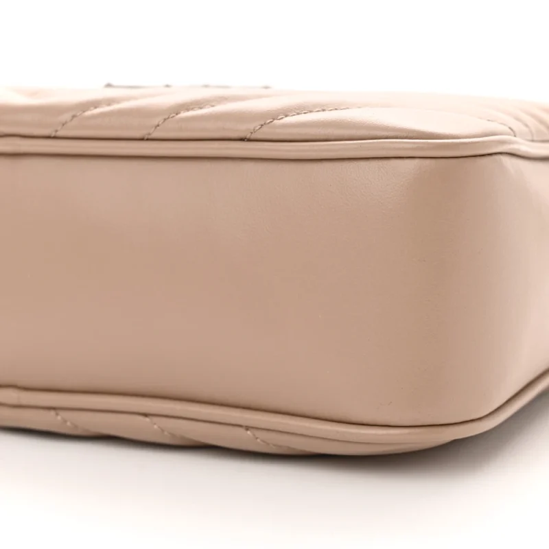 SAINT LAURENT MEDIUM LOU CAMERA BAG DARK BEIGE MONOGRAM CALFSKIN MATELASSE LEATHER RUTHENIUM HARDWARE - Image 5