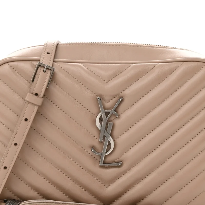 SAINT LAURENT MEDIUM LOU CAMERA BAG DARK BEIGE MONOGRAM CALFSKIN MATELASSE LEATHER RUTHENIUM HARDWARE - Image 8