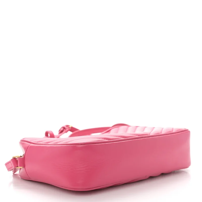SAINT LAURENT MEDIUM LOU CAMERA BAG FUXIA MONOGRAM CALFSKIN MATELASSE LEATHER AGED GOLD HARDWARE - Image 6