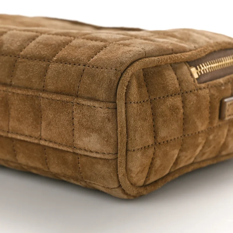 SAINT LAURENT MINI CAMERA BAG GOLDEN LEAF QUILTED MONOGRAM SUEDE & CALFSKIN LEATHER GOLD HARDWARE - Image 5