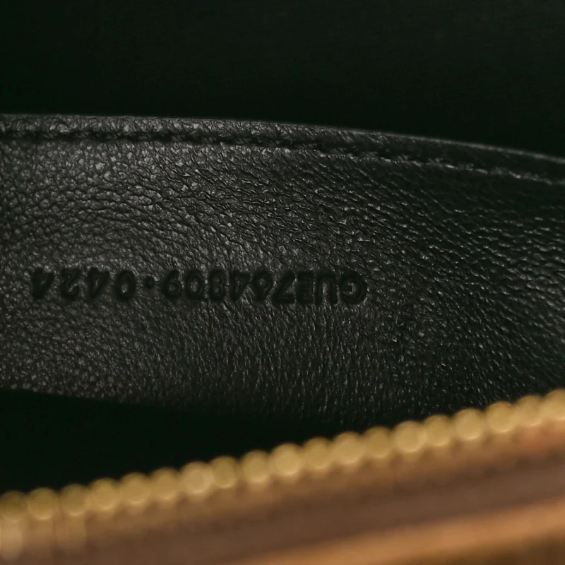 SAINT LAURENT MINI CAMERA BAG GOLDEN LEAF QUILTED MONOGRAM SUEDE & CALFSKIN LEATHER GOLD HARDWARE - Image 9