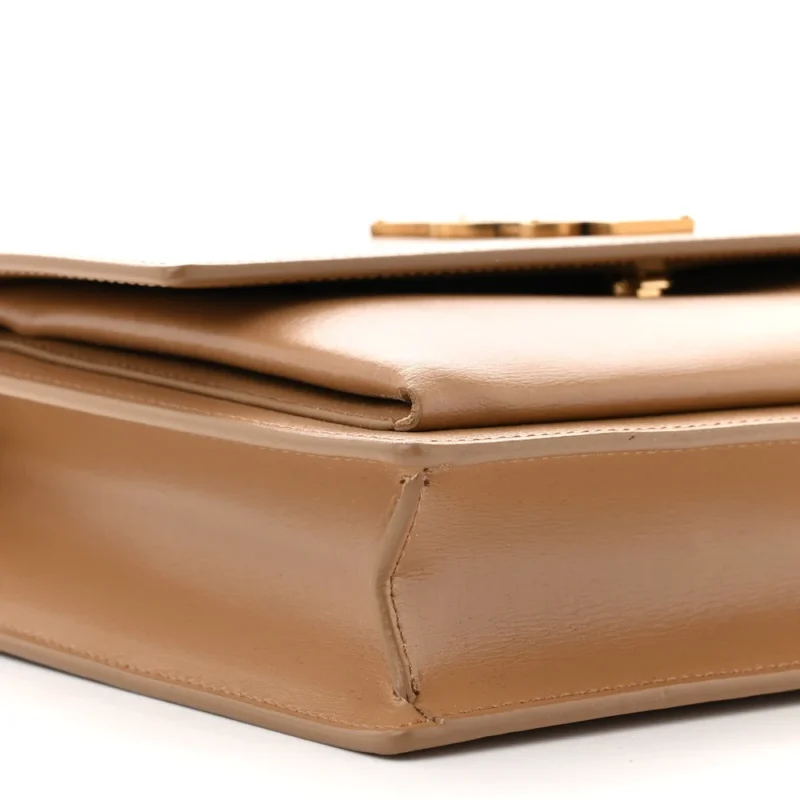 SAINT LAURENT MEDIUM SUNSET SATCHEL NATURAL TAN SMOOTH MONOGRAM CALFSKIN LEATHER GOLD HARDWARE - Image 4