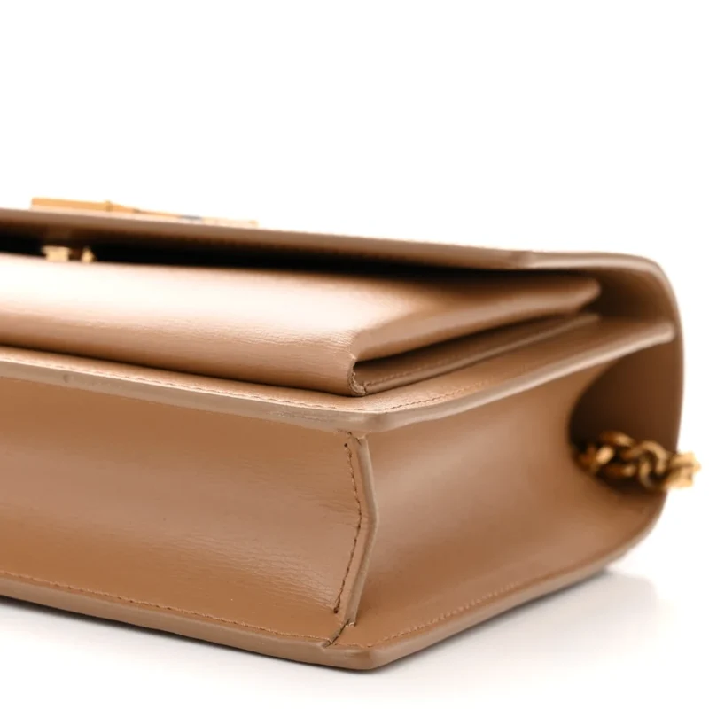 SAINT LAURENT MEDIUM SUNSET SATCHEL NATURAL TAN SMOOTH MONOGRAM CALFSKIN LEATHER GOLD HARDWARE - Image 5