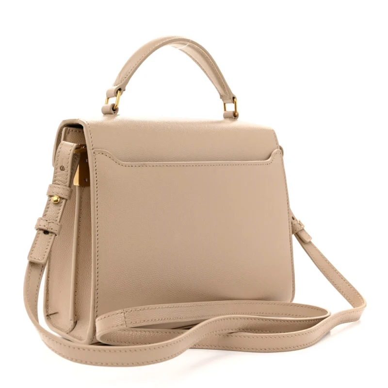 SAINT LAURENT MINI CASSANDRA TOP HANDLE CREMA SOFT CLASSIC MONOGRAM GRAIN DE POUDRE LEATHER AGED GOLD HARDWARE - Image 3