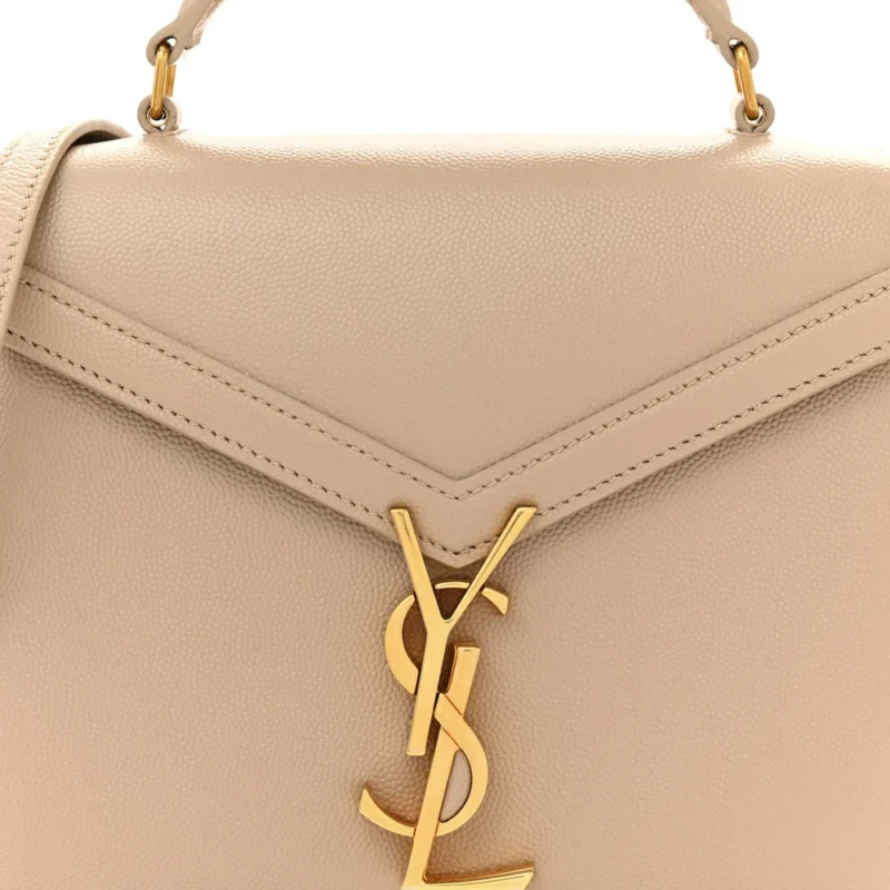 SAINT LAURENT MINI CASSANDRA TOP HANDLE CREMA SOFT CLASSIC MONOGRAM GRAIN DE POUDRE LEATHER AGED GOLD HARDWARE - Image 9