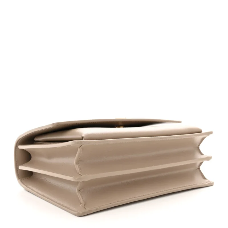 SAINT LAURENT MEDIUM SUNSET DARK BEIGE MONOGRAM CALFSKIN LEATHER AGED GOLD HARDWARE - Image 6