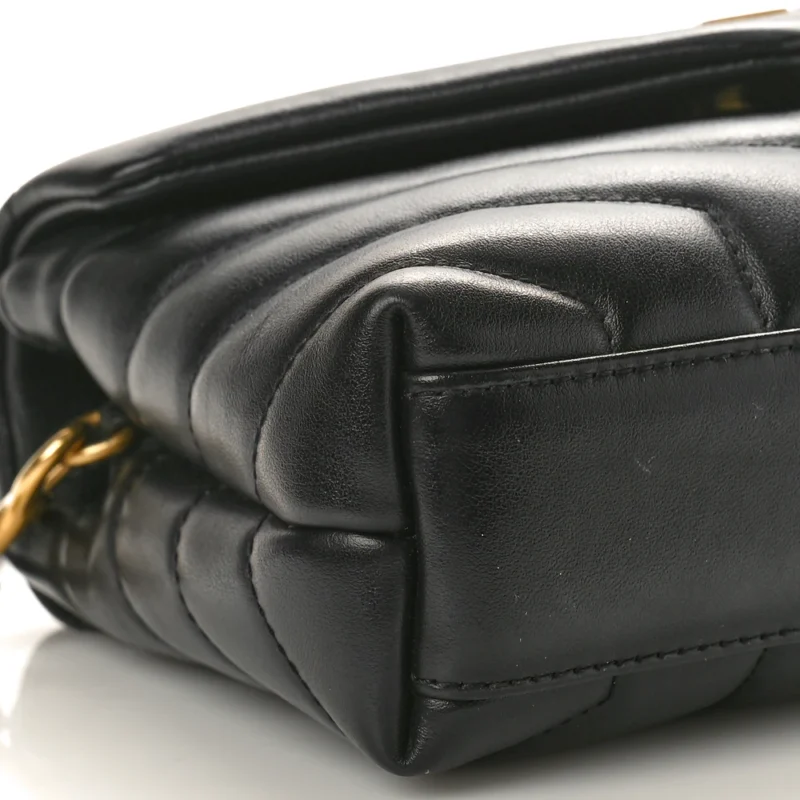 SAINT LAURENT MINI LOULOU CROSSBODY BAG BLACK Y-QUILTED MONOGRAM CALFSKIN LEATHER GOLD HARDWARE - Image 4