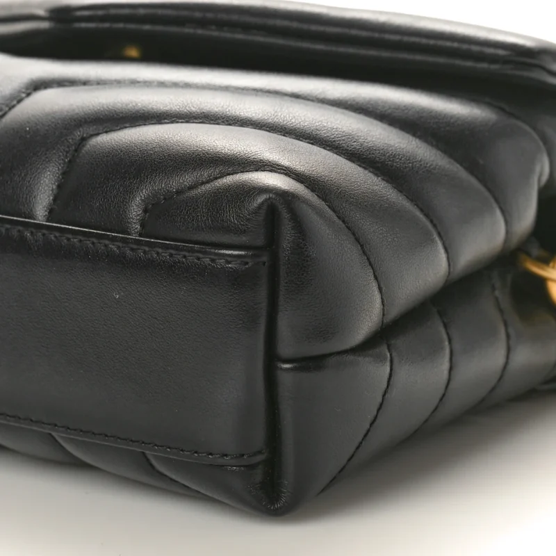 SAINT LAURENT MINI LOULOU CROSSBODY BAG BLACK Y-QUILTED MONOGRAM CALFSKIN LEATHER GOLD HARDWARE - Image 5