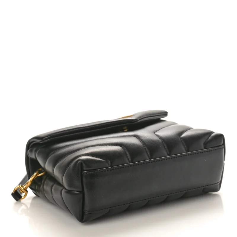 SAINT LAURENT MINI LOULOU CROSSBODY BAG BLACK Y-QUILTED MONOGRAM CALFSKIN LEATHER GOLD HARDWARE - Image 6