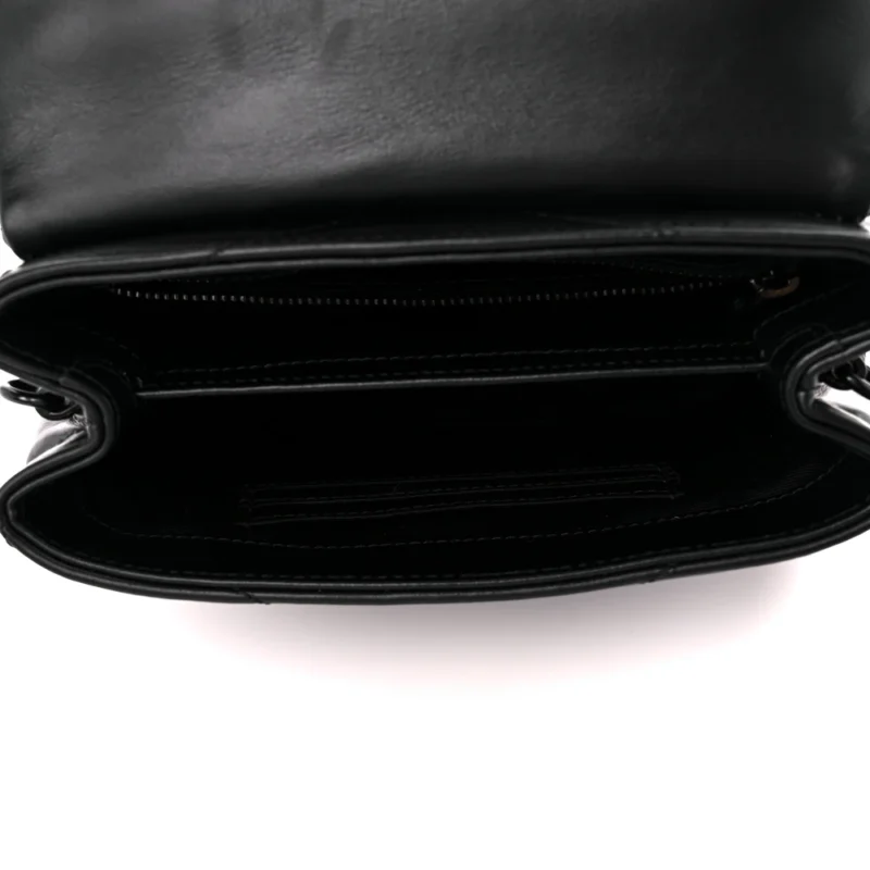 SAINT LAURENT MINI LOULOU CROSSBODY BAG BLACK Y-QUILTED MONOCHROME MONOGRAM CALFSKIN LEATHER INCOGNITO HARDWARE - Image 7