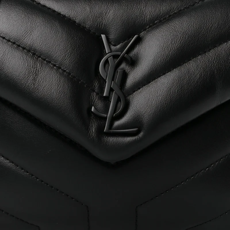 SAINT LAURENT MINI LOULOU CROSSBODY BAG BLACK Y-QUILTED MONOCHROME MONOGRAM CALFSKIN LEATHER INCOGNITO HARDWARE - Image 8