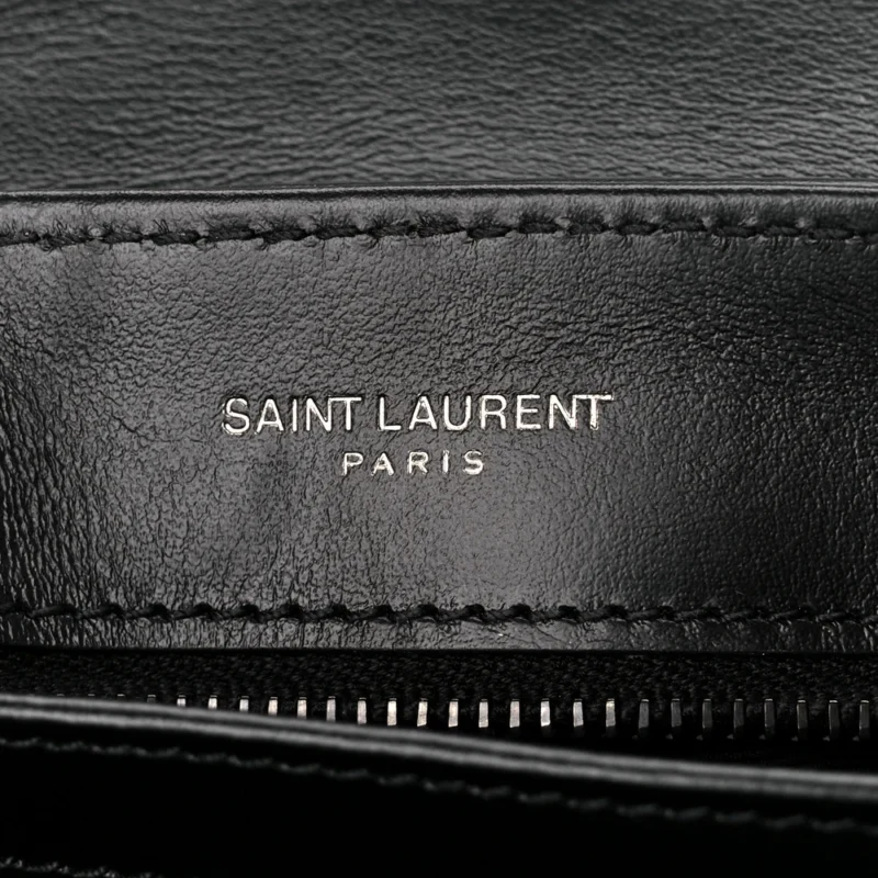 SAINT LAURENT MINI LOULOU CROSSBODY BAG BLACK Y-QUILTED MONOCHROME MONOGRAM CALFSKIN LEATHER INCOGNITO HARDWARE - Image 10