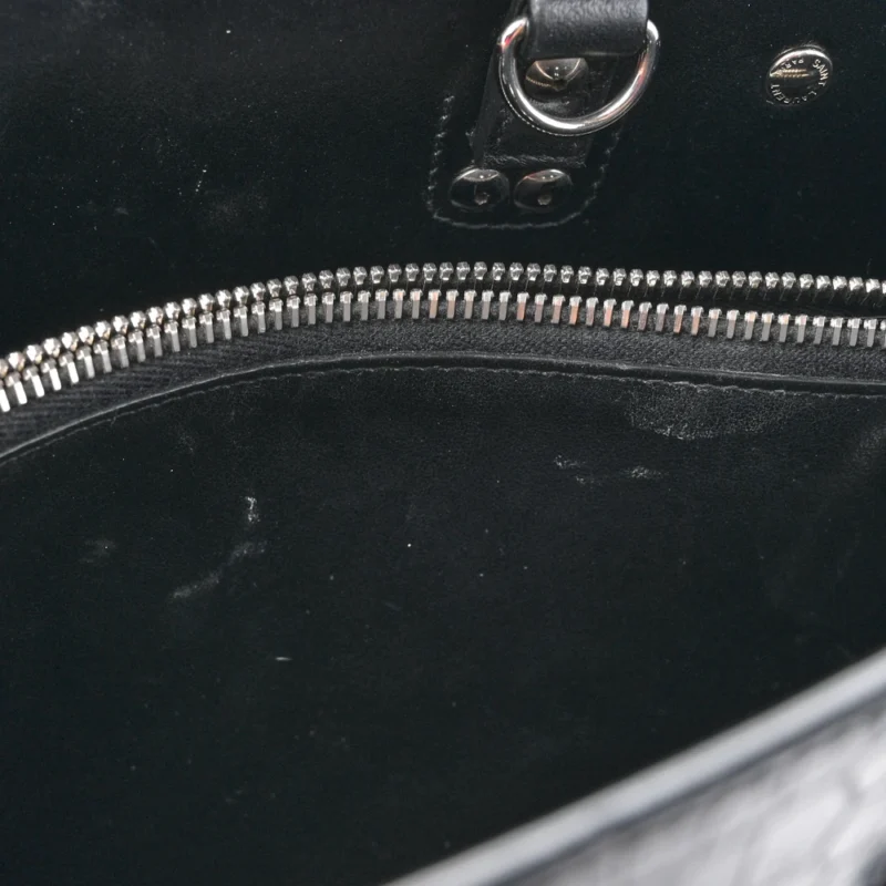 SAINT LAURENT SMALL SAC DE JOUR BLACK EMBOSSED CALFSKIN & CROCODILE LEATHER SILVER HARDWARE - Image 11