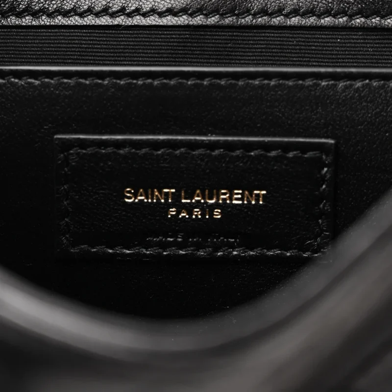 SAINT LAURENT MINI NOLITA BLACK QUILTED MONOGRAM LAMBSKIN LEATHER AGED GOLD HARDWARE - Image 2