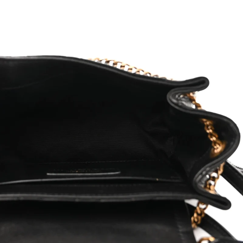 SAINT LAURENT MINI NOLITA BLACK QUILTED MONOGRAM LAMBSKIN LEATHER AGED GOLD HARDWARE - Image 7