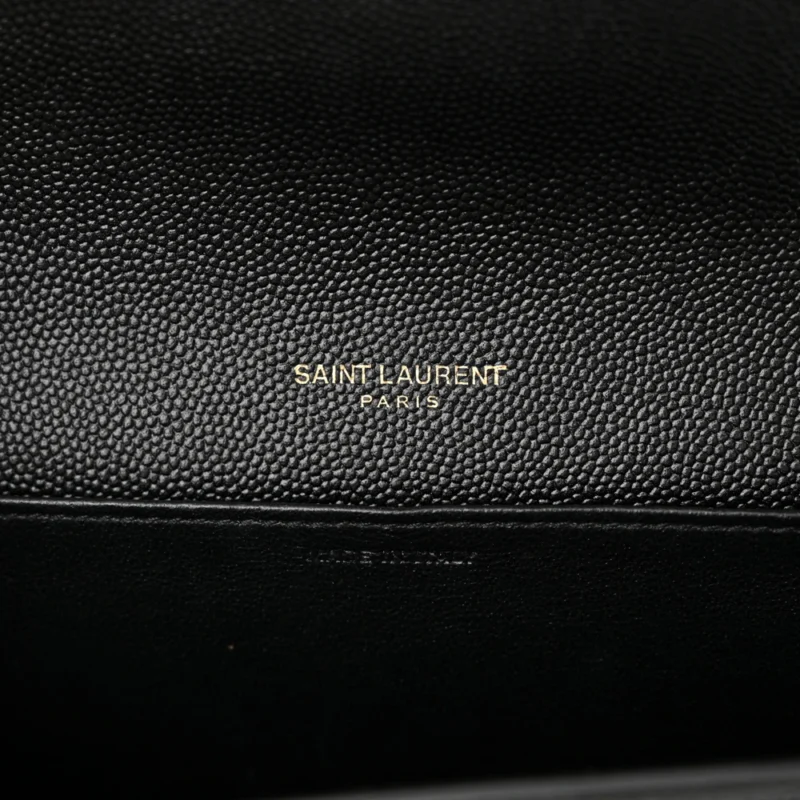 SAINT LAURENT SMALL UPTOWN CHAIN WALLET BLACK GRAIN DE POUDRE LEATHER GOLD HARDWARE - Image 11