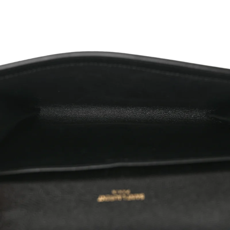 SAINT LAURENT SMALL UPTOWN CHAIN WALLET BLACK GRAIN DE POUDRE LEATHER GOLD HARDWARE - Image 7