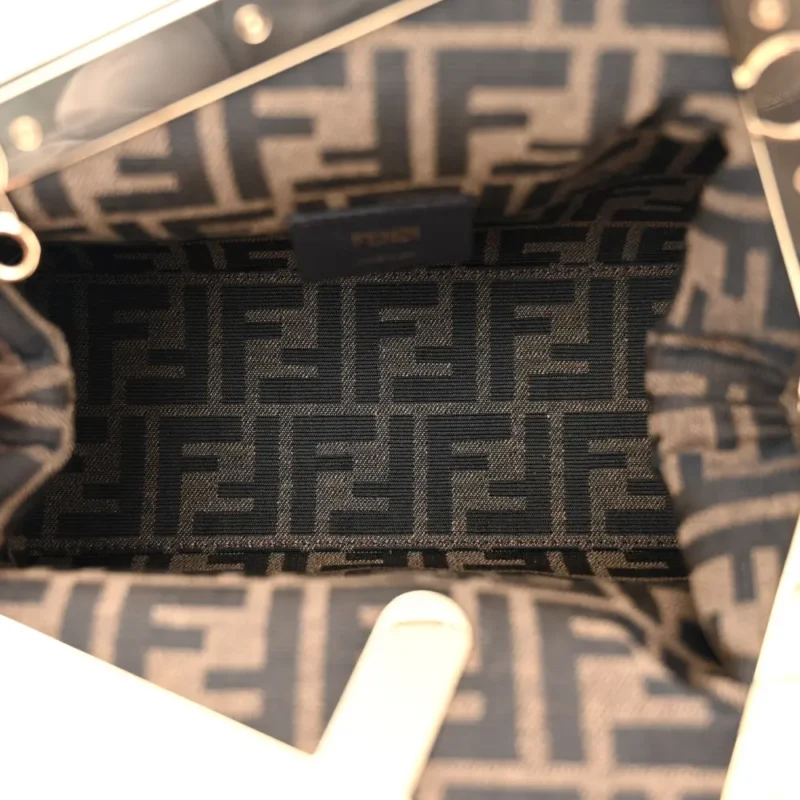 FENDI MEDIUM FENDI FIRST BLACK SHINY NAPPA LEATHER GOLD HARDWARE - Image 7