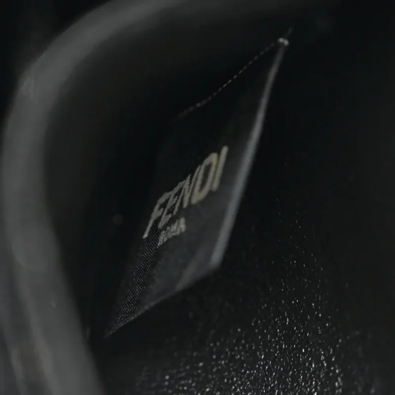 FENDI FF EMBOSSED WALLET ON CHAIN (WOC) BLACK MATISSE NAPPA LEATHER LIGHT GOLD HARDWARE - Image 2
