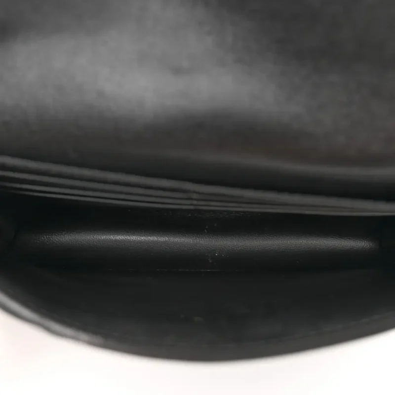 FENDI FF EMBOSSED WALLET ON CHAIN (WOC) BLACK MATISSE NAPPA LEATHER LIGHT GOLD HARDWARE - Image 7