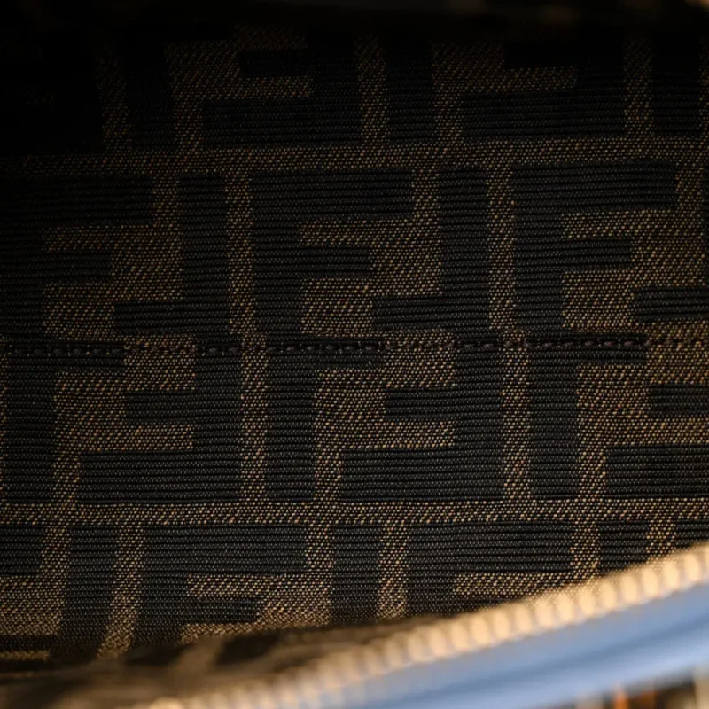FENDI FF MINI BY THE WAY TOP HANDLE BOSTON BAG TORTORA/NUVOLA DENIM & KING VITELLO LEATHER GOLD HARDWARE - Image 7