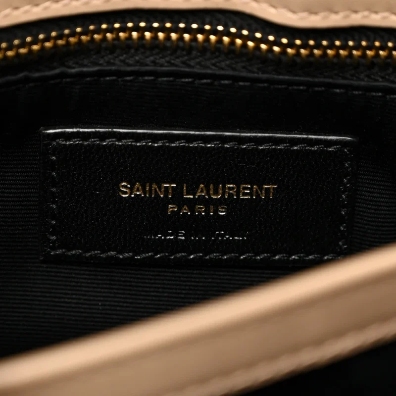SAINT LAURENT MINI LOULOU CROSSBODY BAG DARK BEIGE Y-QUILTED MONOGRAM CALFSKIN LEATHER AGED GOLD HARDWARE - Image 2