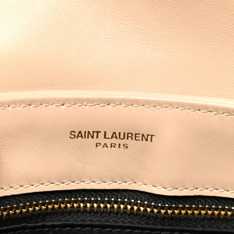 SAINT LAURENT MINI LOULOU CROSSBODY BAG DARK BEIGE Y-QUILTED MONOGRAM CALFSKIN LEATHER AGED GOLD HARDWARE - Image 8