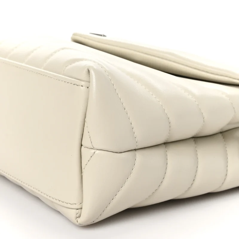 SAINT LAURENT SMALL LOULOU CHAIN SATCHEL CREMA SOFT Y-QUILTED MONOGRAM CALFSKIN LEATHER GOLD HARDWARE - Image 5