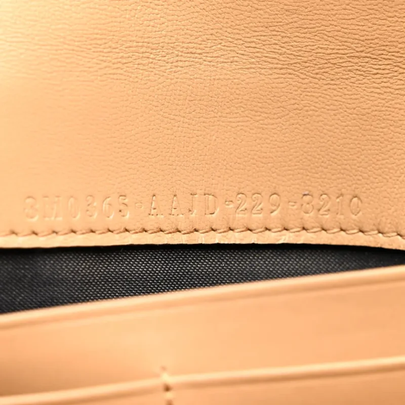 FENDI FF EMBOSSED CONTINENTAL WALLET ON CHAIN (WOC) MATISSE NAPPA LEATHER MIELE SCURO GOLD HARDWARE - Image 9