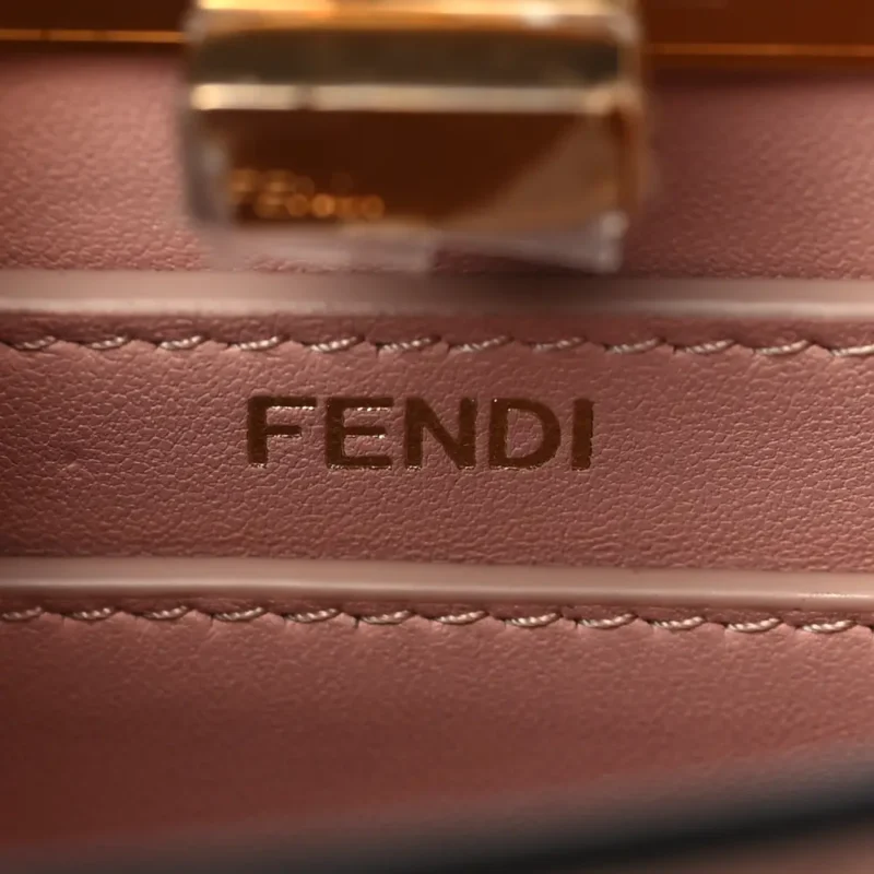 FENDI PETITE PEEKABOO I SEE U SATCHEL ROSA CONFETTO SHINY NAPPA LEATHER GOLD HARDWARE - Image 2