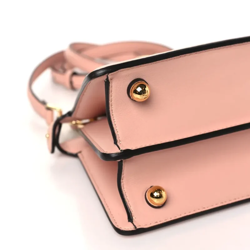FENDI PETITE PEEKABOO I SEE U SATCHEL ROSA CONFETTO SHINY NAPPA LEATHER GOLD HARDWARE - Image 4