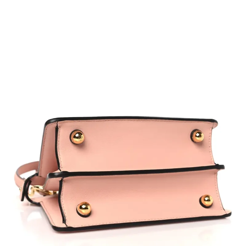 FENDI PETITE PEEKABOO I SEE U SATCHEL ROSA CONFETTO SHINY NAPPA LEATHER GOLD HARDWARE - Image 6