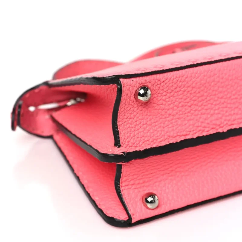 FENDI TAPE STITCH SMALL PEEKABOO I SEE U SATCHEL PINK DALIA CUOIO ROMA SELLERISSIMA & NAPPA SINTETICA LEATHER SILVER HARDWARE - Image 4
