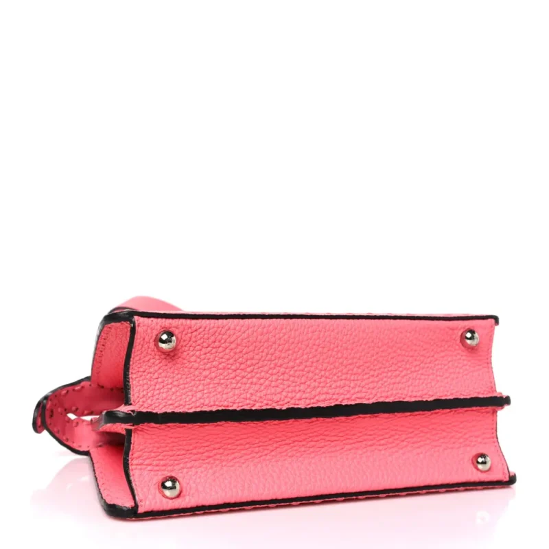 FENDI TAPE STITCH SMALL PEEKABOO I SEE U SATCHEL PINK DALIA CUOIO ROMA SELLERISSIMA & NAPPA SINTETICA LEATHER SILVER HARDWARE - Image 6