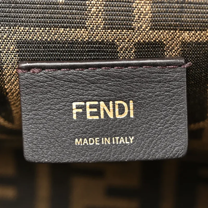 FENDI MIDI FENDI FIRST DARK COFFEE SHINY NAPPA LEATHER GOLD HARDWARE - Image 2