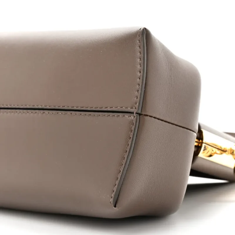 FENDI MIDI FENDI FIRST DARK COFFEE SHINY NAPPA LEATHER GOLD HARDWARE - Image 4