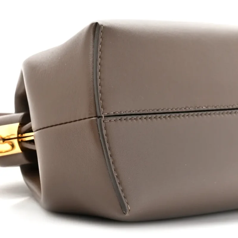 FENDI MIDI FENDI FIRST DARK COFFEE SHINY NAPPA LEATHER GOLD HARDWARE - Image 5